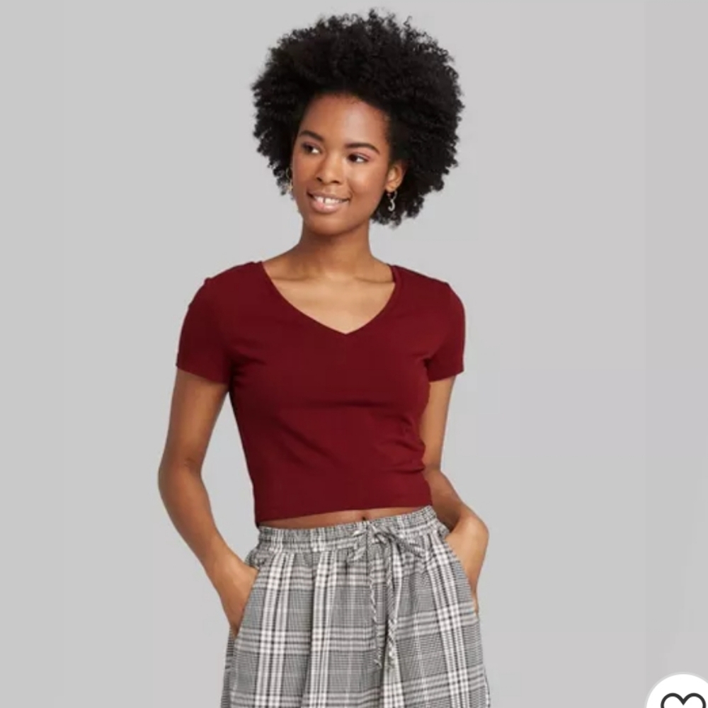 Target V Neck t-shirt crop top